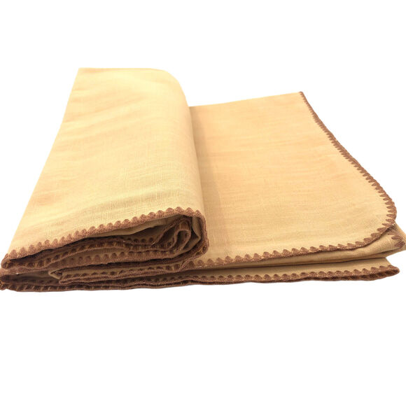 VTG Crown Manor Tablecloth 60" X 84" Brown Minimalist Cottagecore Cabin USA New - Picture 5 of 12